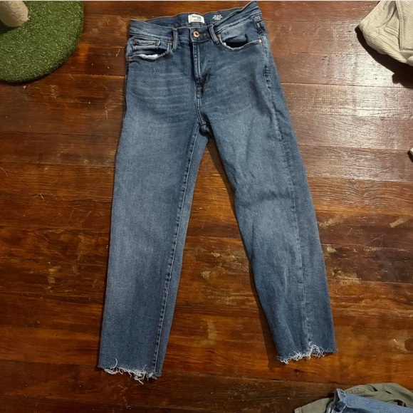 Kensie Distressed Blue Ankle Jeans - Picture 1 of 4